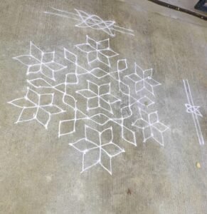 New year rangoli design simple