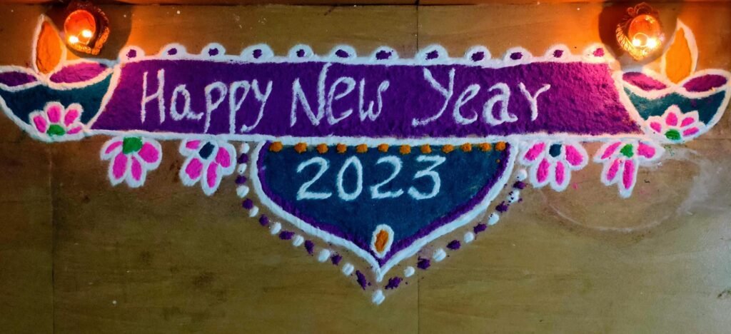 new year rangoli designs simple