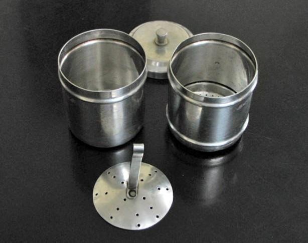 South Indian Coffee Filter – Upper and lower compartment with push ladle and lid