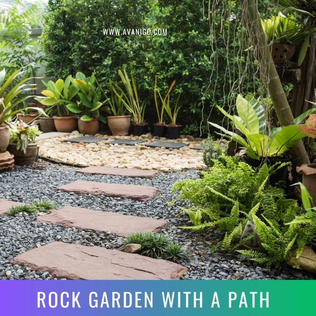 rock garden with a path